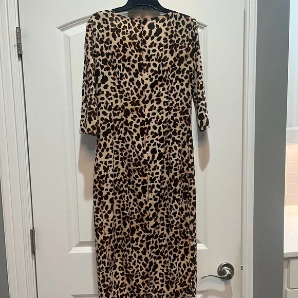 FOR LOVE & LEMONS LEOPARD PRINT MIDI LENGTH DRESS Side Slit Small - Picture 4 of 4